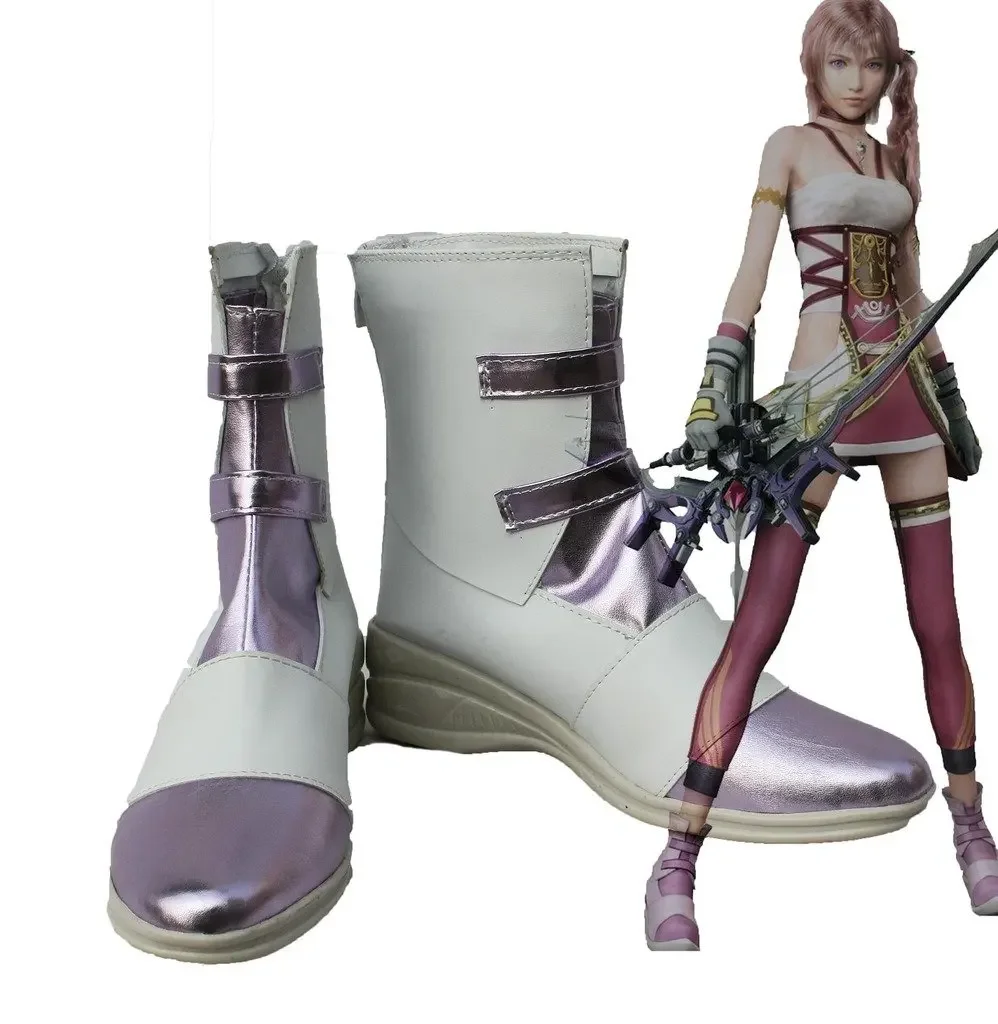 Final Fantasy13 FF13 Serah Farron Cosplay Shoes Custom Made Long Boots