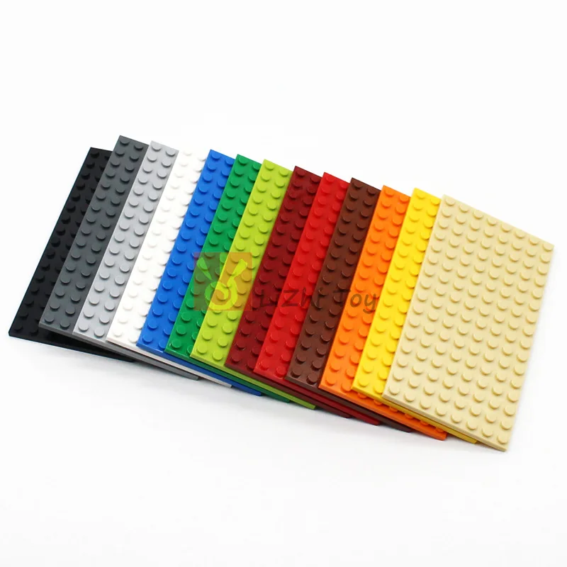 4pcs DIY Building Blocks Thin Plate Bricks 8x16 Dots 12 Color Educational Classic Size Compatible with 92438 Toys for Children