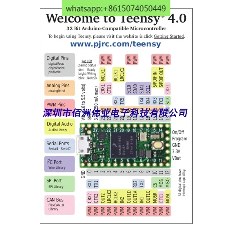 In-stock DEV-15583 Teensy 4.0 600MHz Cortex-M7 iMX RT1062 development board