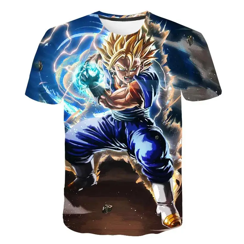 Hot Sale Anime Son Goku Vegeta T-shirt Boys T-shirts Kids Dragon Ball T Shirt Boy Tops Tee Children Clothes Summer Short Sleeve