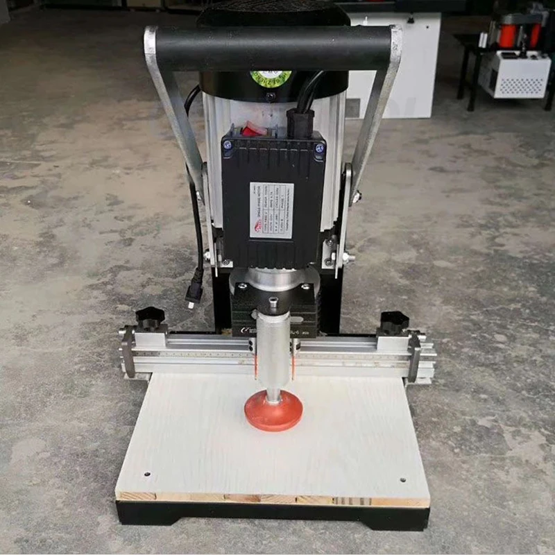 Mesin bor engsel pekerjaan kayu 1100W, mesin bubut portabel tiga dalam satu CNC multifungsi mesin bor semi otomatis DIY