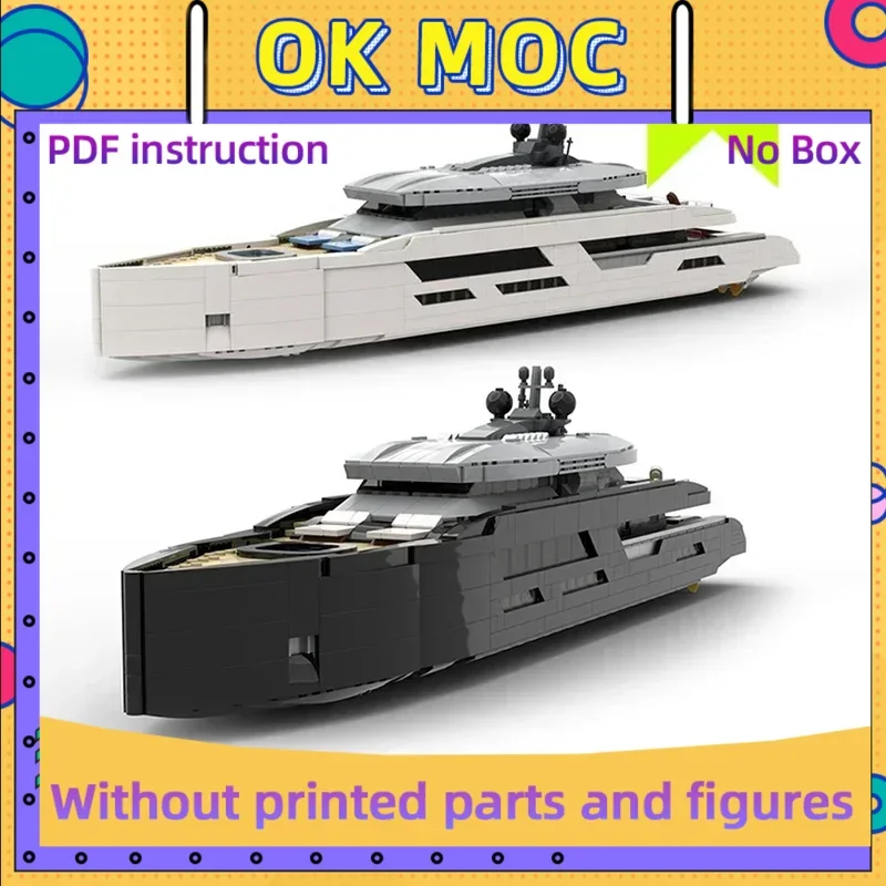 

City Ship Model Moc Building Bricks Mini White And Black Yacht Technology Modular Blocks Gifts Christmas Toys DIY Sets Assembly
