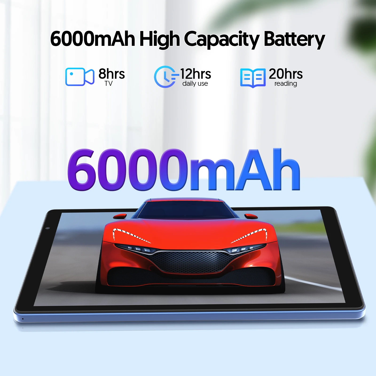 10.1 Inch Android 14 Tablet 4GB RAM (2GB+2GB) 32GB ROM Expandable up to 1TB 1280x800 HD Display 6000mAh Battery A133 Quad-core - view 6