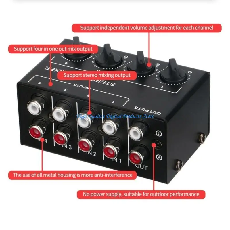 

U2JE CX400 No Power Needed 4 Channel Passive Mixers for Multiple Device Sound Management