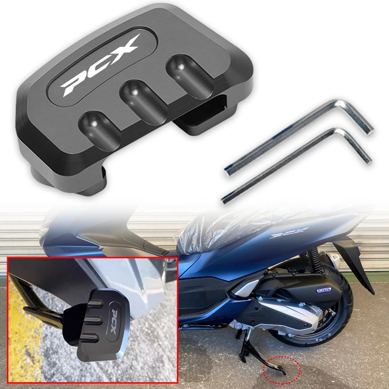 

Motorcycle Foot Side Brace Pad Sidestand Extension Pad PCX160 PCX 150 160 Kickstand Plate Enlarger Pad For HONDA PCX125 PCX150