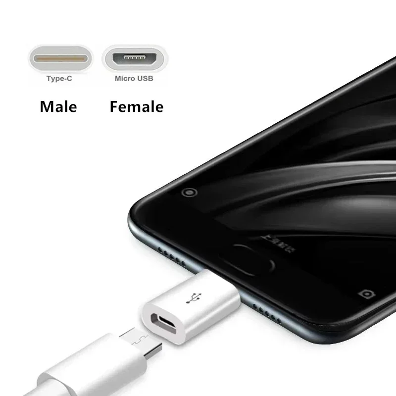 1/2/3/4/5/6Pcs Micro USB To Type C Adapter Android Phone Charge Cable Charging Converter
