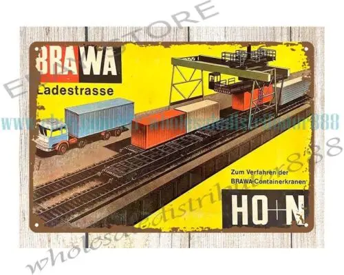 1pcs home accents retro toy Brawa HO N Scale Loading Dock Kit metal tin sign