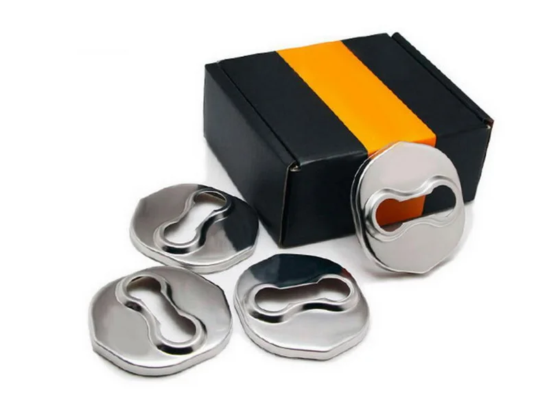 Stainless Steel Anti‑Dust Door Lock Protective Stopper Cap Trim For Santa Fe Grand SantaFe Tucson 2008‑2015