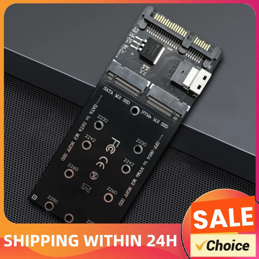 for M.2 To SATA Adapter SFF-8654 To M2 NVME SSD Converter 22Pin SATA To M2 Expansion Card 2 in 1 for COMBO Adapter for Mainboard