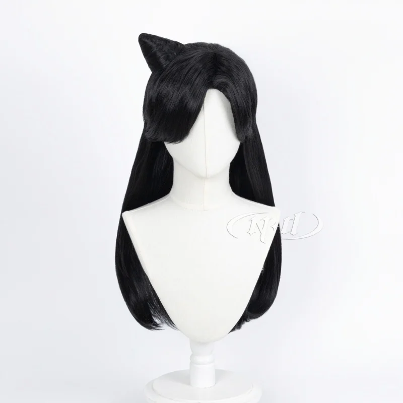ND Ran Mouri 코스프레 가발 애니메이션 코스프레 블랙 긴 머리 가발 코믹 콘 Coser 의상 테마 파티 내열성 합성