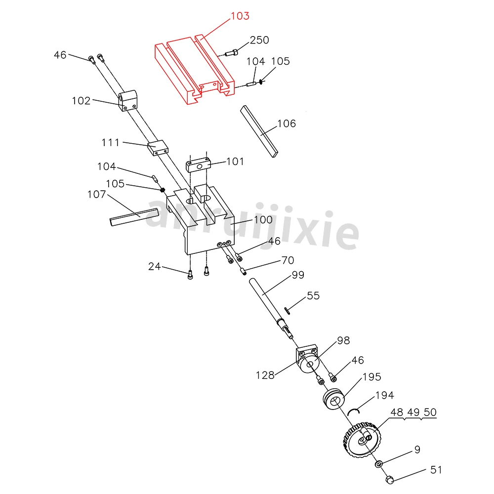 Cross Slide SIEG C1-103&M1&Grizzly M1015&Compact 7&Grizzly G0937 Mini Lathe Spares