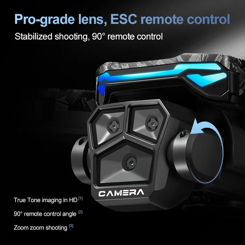 新型D13 RCドローン 4KプロフェッショナルHDトリプルカメラ 5G WIFI FPVドローン 360 °   障害物回避機能付きブラシレス大型スクリーン搭載クアッドコプターおもちゃ