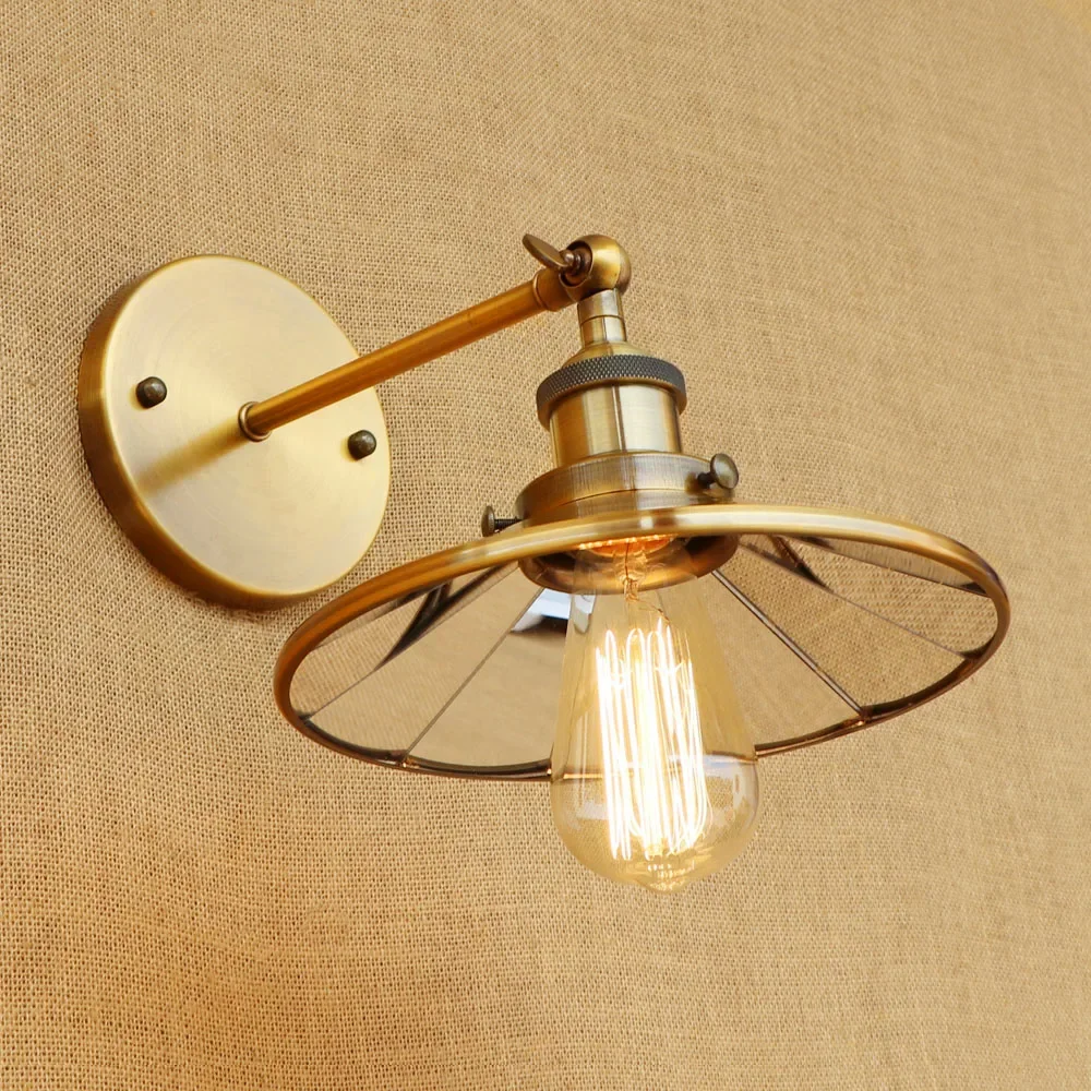 

4 color Loft Retro adjustable Glass lenses shade iron wall lamps wall lights sconce for bedroom living room