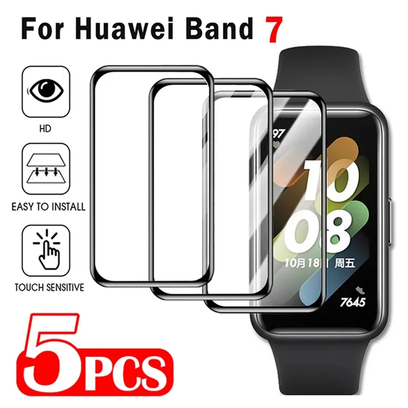 3D Curved Edge Protective Film for Huawei Band 7 Scratch-resistant  Full Coverage Screen Protector for Huawei Band 7 Soft Film