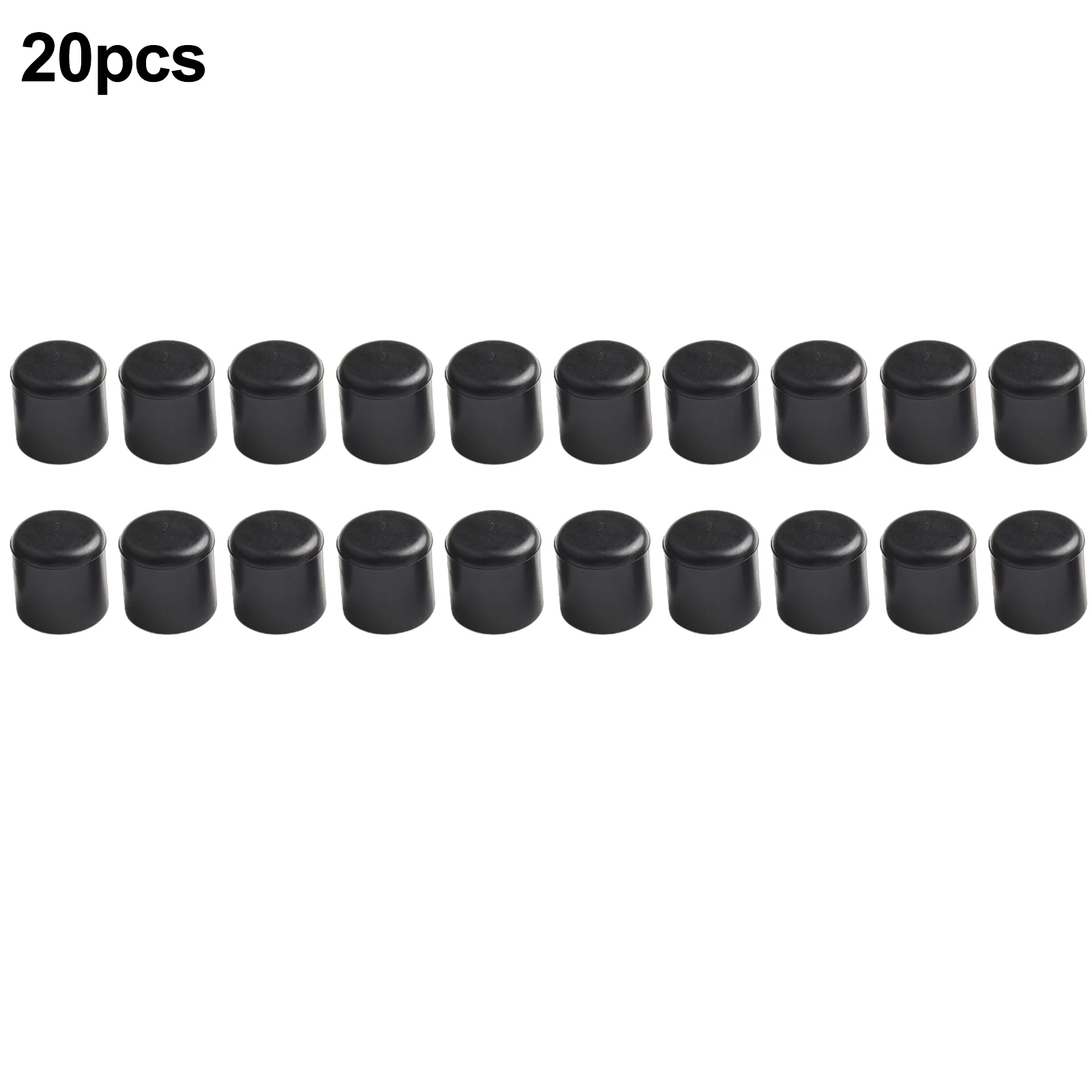 20pcs Table And Chair Foot Cover 10-28mm Round Plastic Coat PVC Soft Rubber Coat Black Chair Protection Anti Slip Foot Cover