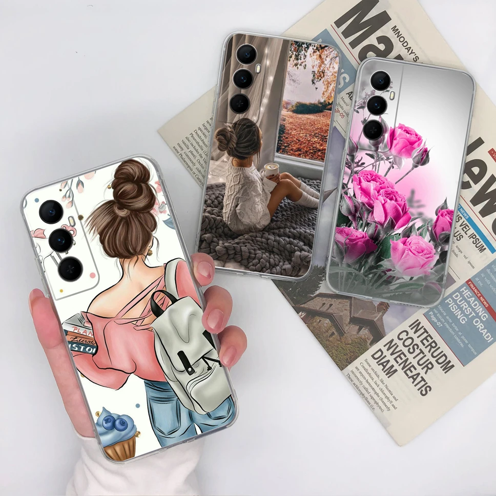 ل Realme C65 C65S 4G 5G جراب هاتف تصميم جميل أنماط غطاء واضح لينة بولي يوريثان سيليكون واقية قذيفة ل Realme C 65 Funda