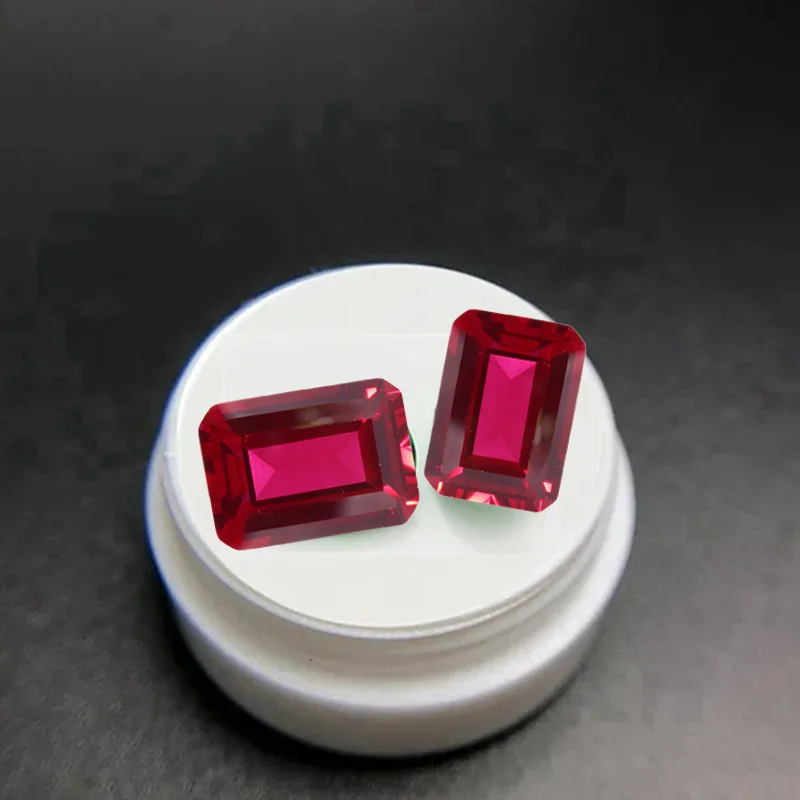 Boxed Ruby Natural Emerald Cut Pigeon's Blood Ruby VVS Loose Gemstones For Jewelry Accessories And Collection Fine Jewelry