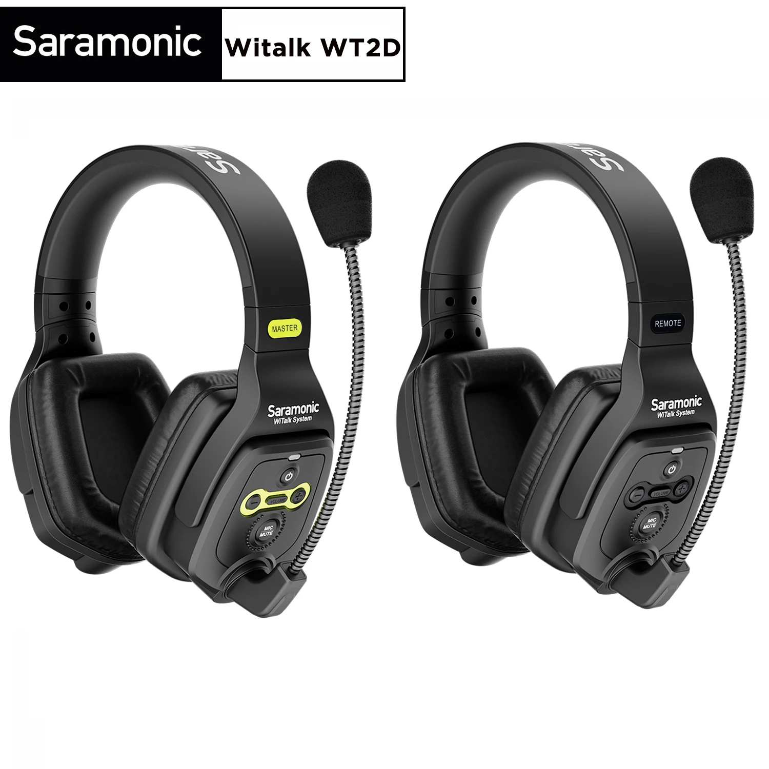 

Saramonic Witalk WT2D Full Duplex Wireless Intercom Headset System Team Communication Headsets Microphone for Film Stage Sports