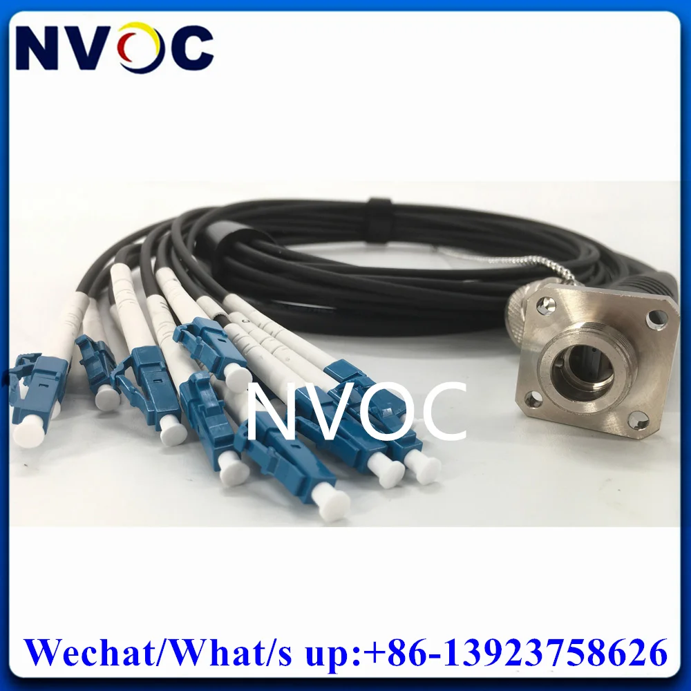 8Cores SM ODC-MPO Male 200M G657A1 8C Armored Fiber Optic Patch Cord No Reel+2Pcs ODC-MPO-LC Female 1M Connector For LED Screen