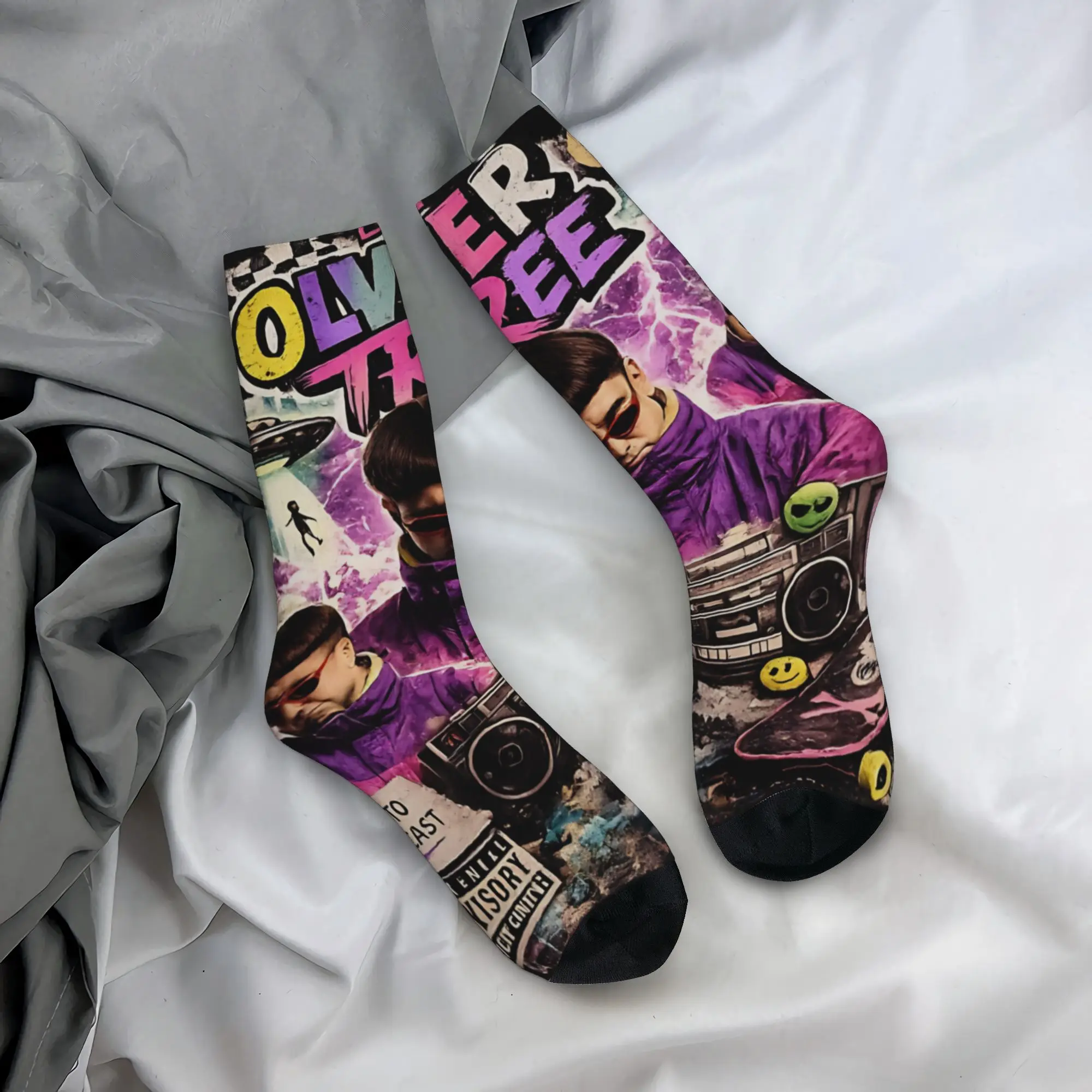 Oliver Tree American Singer Rapper Socks Men Women Funny Happy  Socks Spring Summer Autumn Winter Middle Tube Stockings Gifts