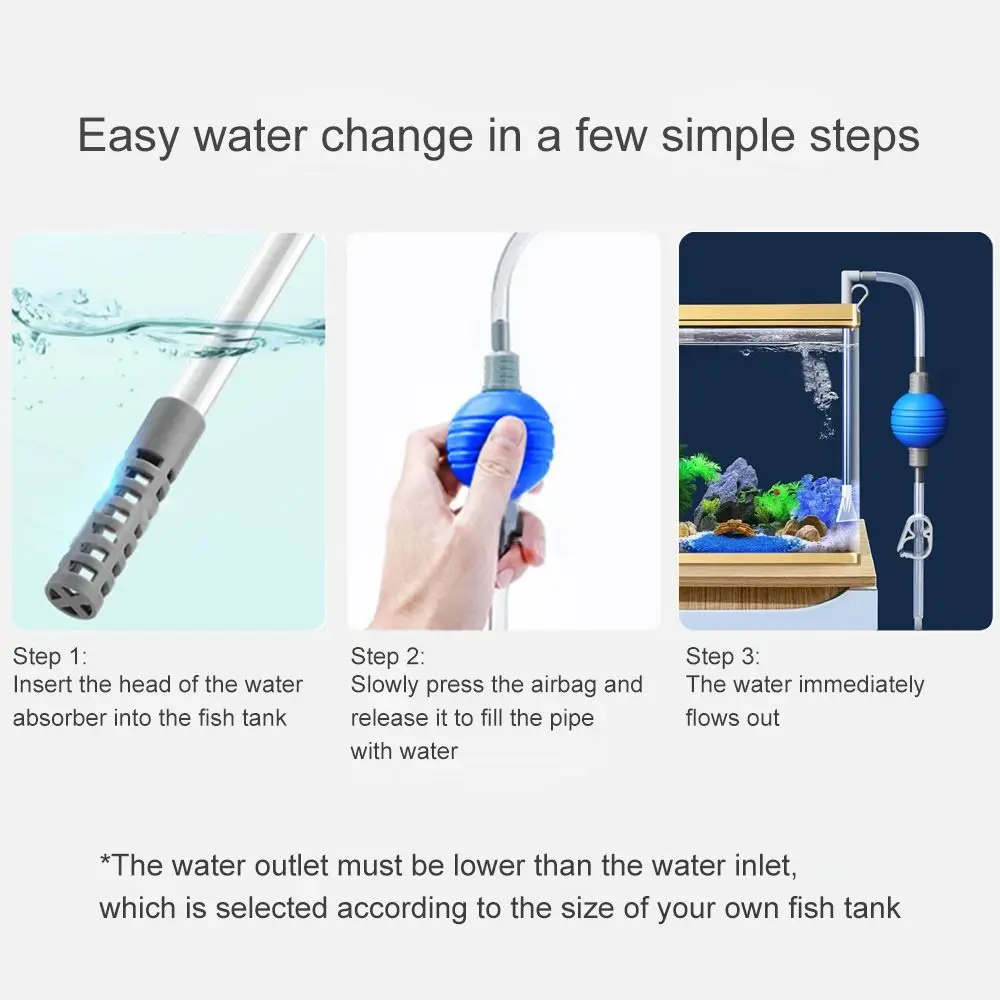 Durable Cleaning Accessories Handheld Aquarium Cleaner Fish Tank Water Changer Siphon Hose Water Changer Pump