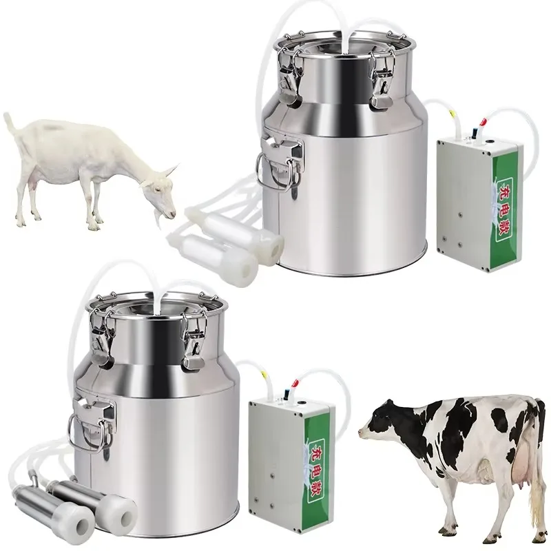 Large Capacity 14L Cow Milker Milk Sucking Machines Rechargeable Pulse Speed Milking Machine for Dairy Cows
