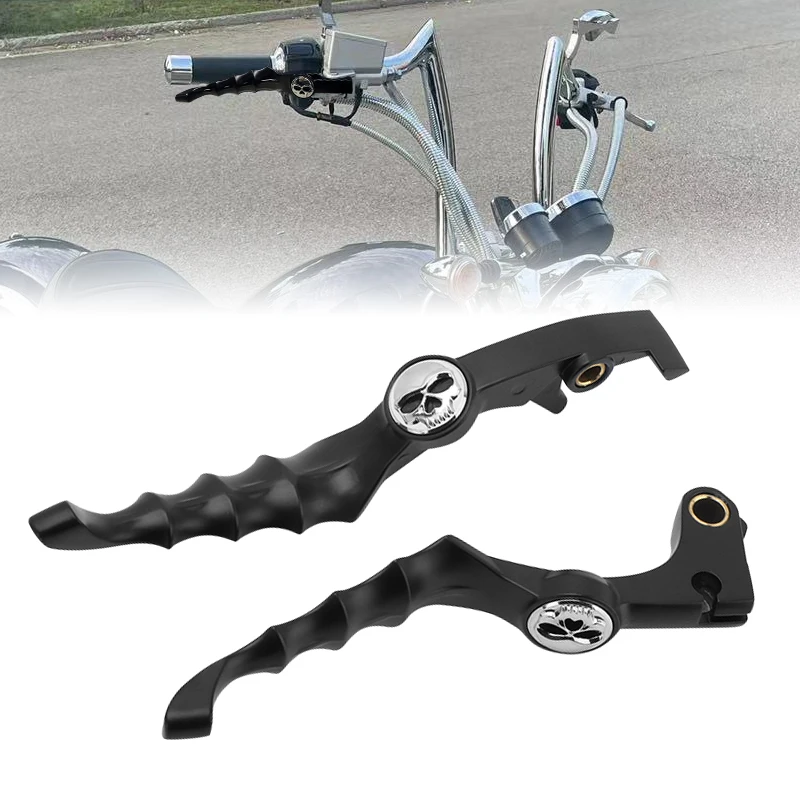 

Black Pair of Motorcycle Skull Brake Clutch Lever For LiFan V16 LF250-D LF250-E Motorbike Accessories