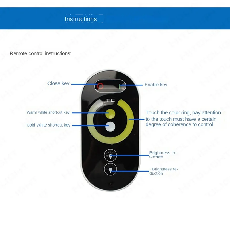 

KZQ-fDC12-24V LED Strip Light RF Touch Remote Controller Dimmer for 5050 RGB Tape Lights Adjust