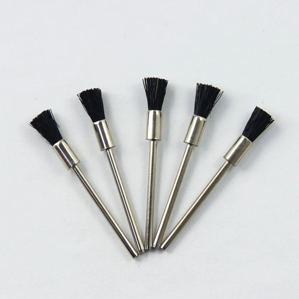 #05D05# 5pcs/pack Dental Polisher Black Bristle Brush Grinding For Low Speed Handpiece Polishing Dentistry Dental Supplies