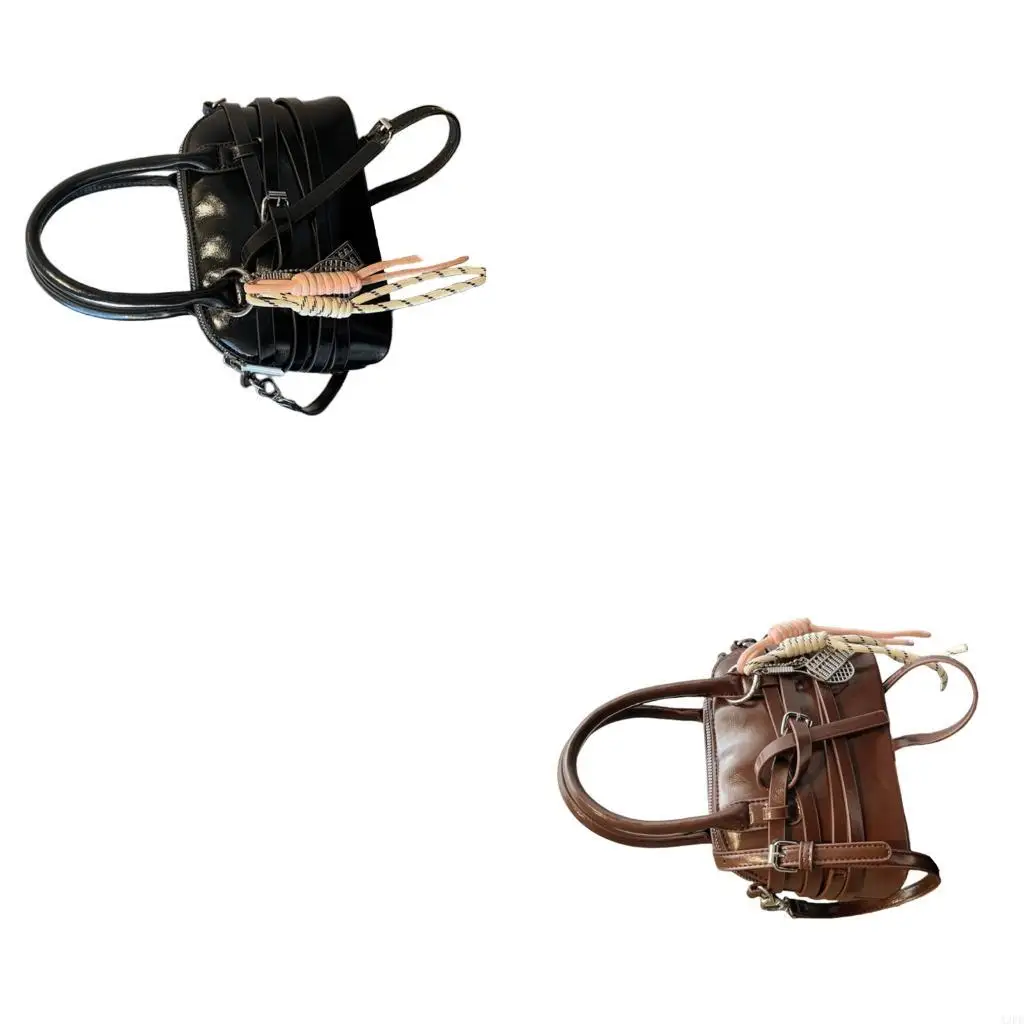 

Модный кошелек через плечо с деталями оборудования Большая вместительная сумка из искусственной кожи Сумка через плечо для