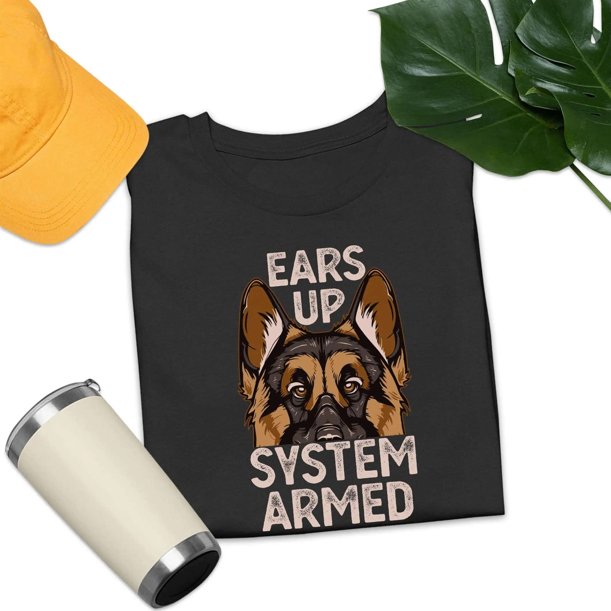 German Shepherd Ears Up System Armed T shirt Dog Lover Protector For Owners