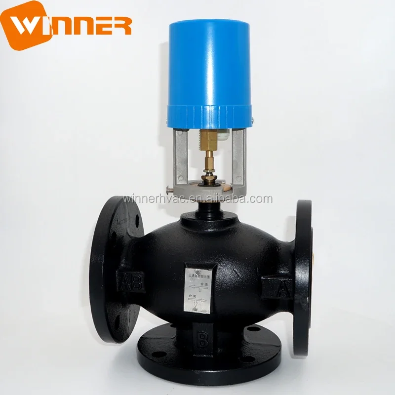 Winner Winvall 2 1/2inch 24VAC Electric Actuator Flange Ball Valve 0~10V Modulating DN65 Globe Valve image 2