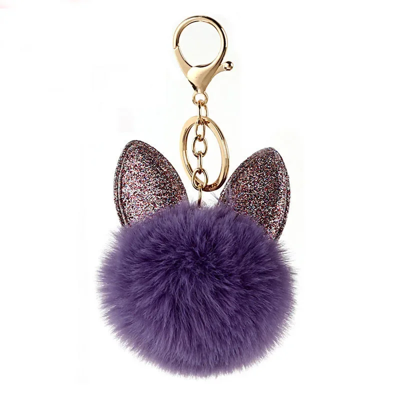 Cute Cat Head Keychains Stuffed Toy Plush Cat Keychain for Woman Handbag Ornaments Children's Funny Keychain