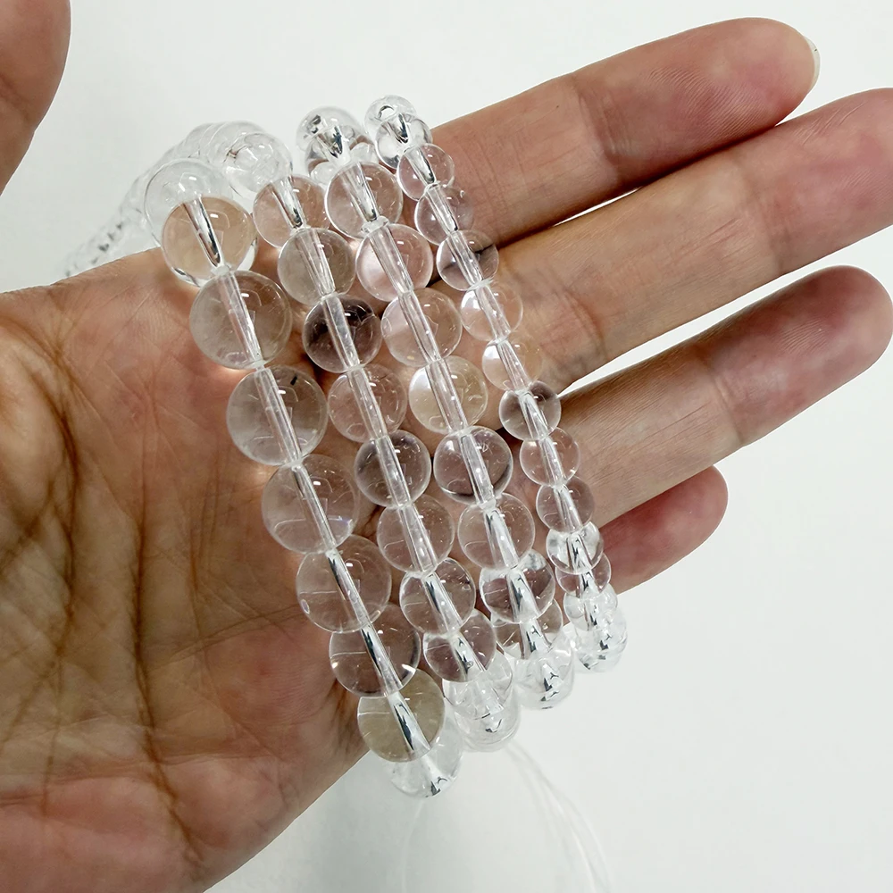 Smooth Clear Glass Crystal Loose Beads 15