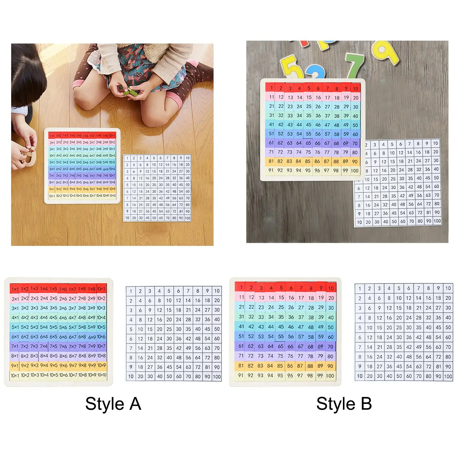 Hölzernes Mathe-Brett, Spielzeug, Mathe-Lerntablett, Montessori-Spielzeug, mathematische Manipulationen für das Grundschul-, Klassenzimmer- und Vorschulhaus im Freien