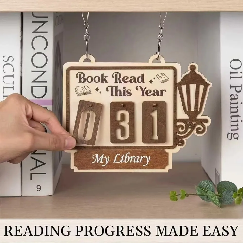 Hanging Books Read Tracker Books Read This Year Personalized Bookshelf Counter Bookish Decor Reading Counter