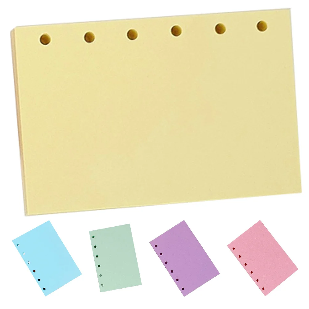 

Colored Inner Page Scrapbook Notebook 6 Hole Punch Refillable Loose Leaf Paper For A7 Ring Binder Planner Blank