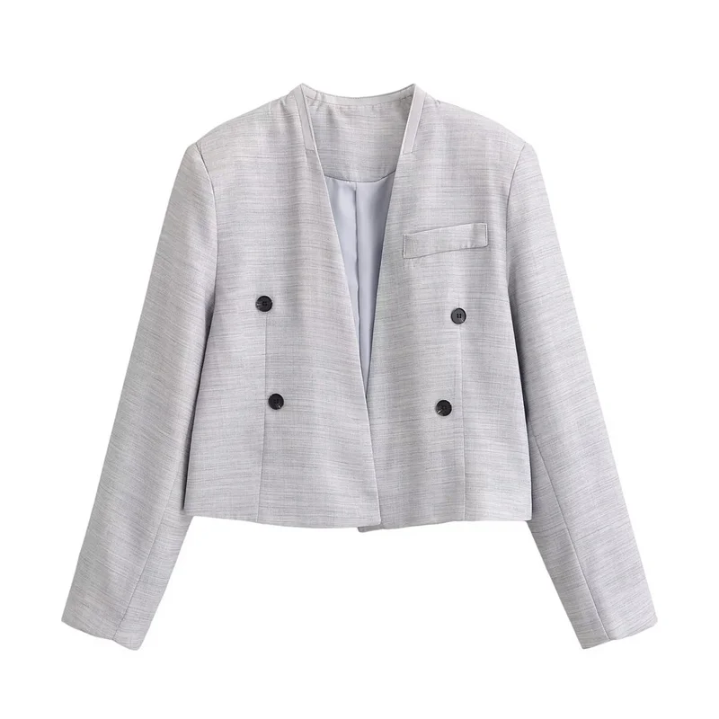 

Summer Women's Casual Blazer 2026 New Fashionable Long Sleeved V-neck Loose Jacket Women's Outerwear