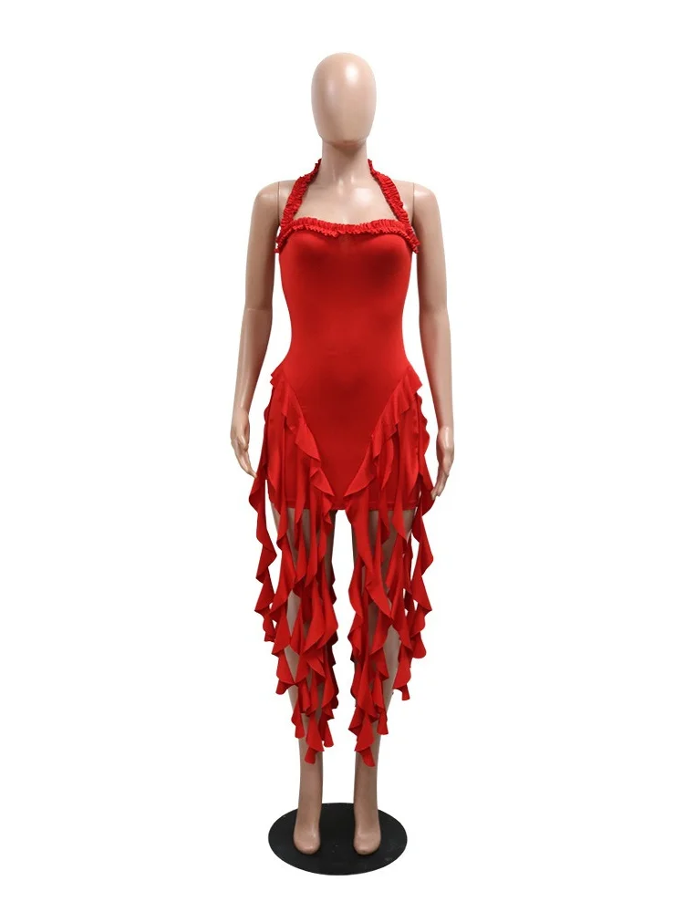 Wmstar Party Dresses Women Sleeveless SexyTierred Bodycon Tassel Elegant Birthday Outfits Maxi Dress Wholesale Dropshipping 2024