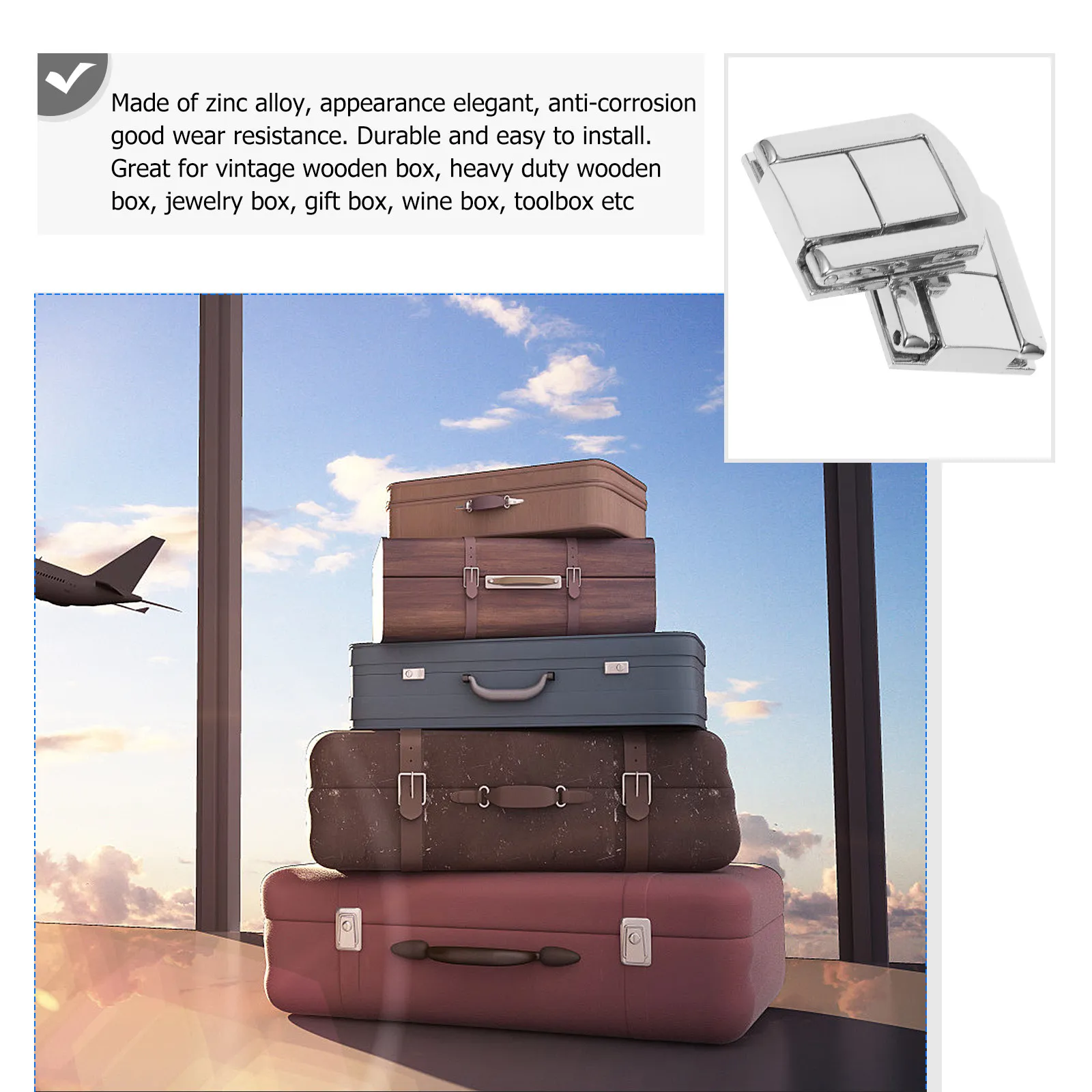 10Pcs Toggle Lock Box Latch Zinc Alloy Heavy Duty Vintage Jewelry Wooden Gift Case Buckle Box Latch Jewelry Boxes Buckle