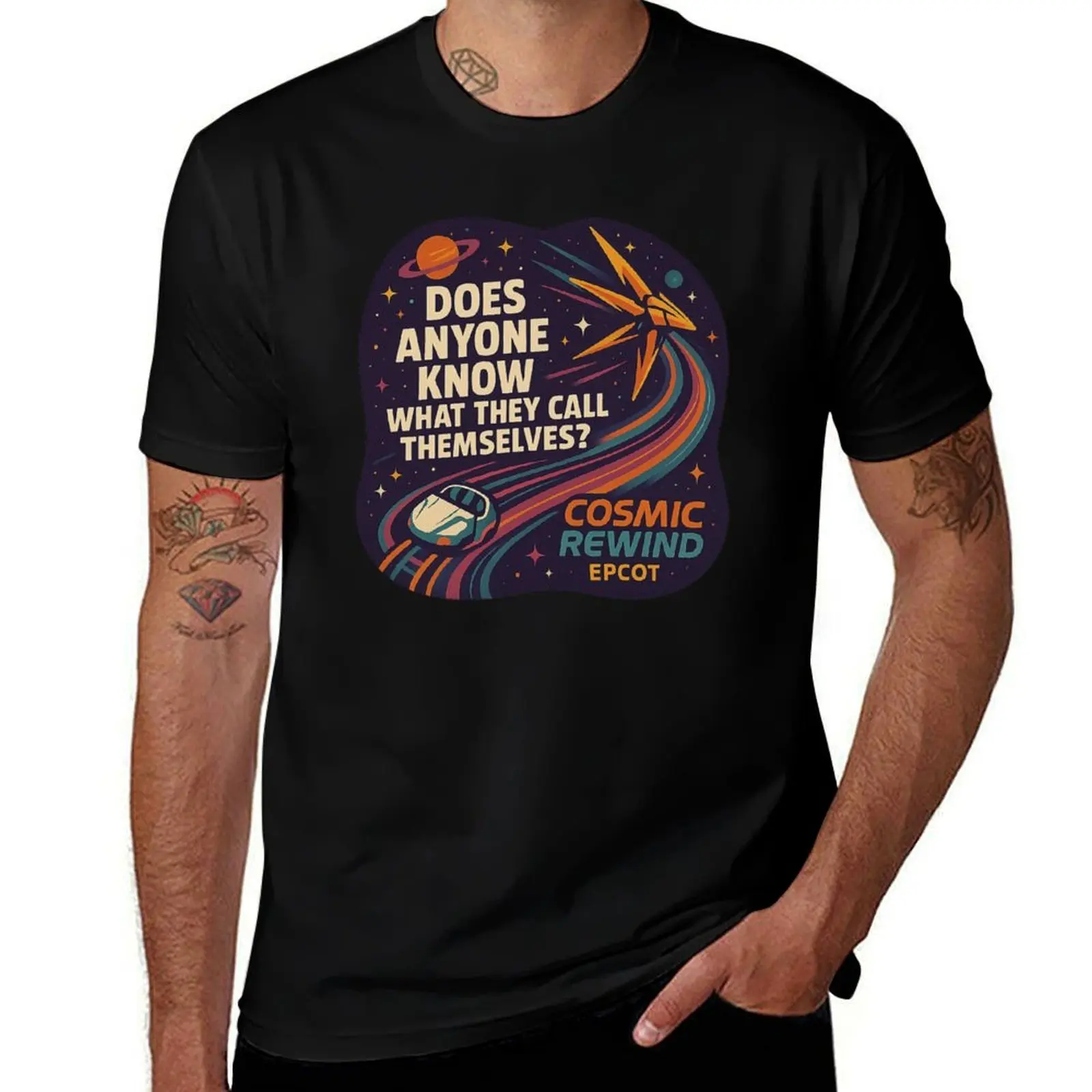 Cosmic Rewind - The Big Question T-Shirt Comfortable Work Wear Tee
