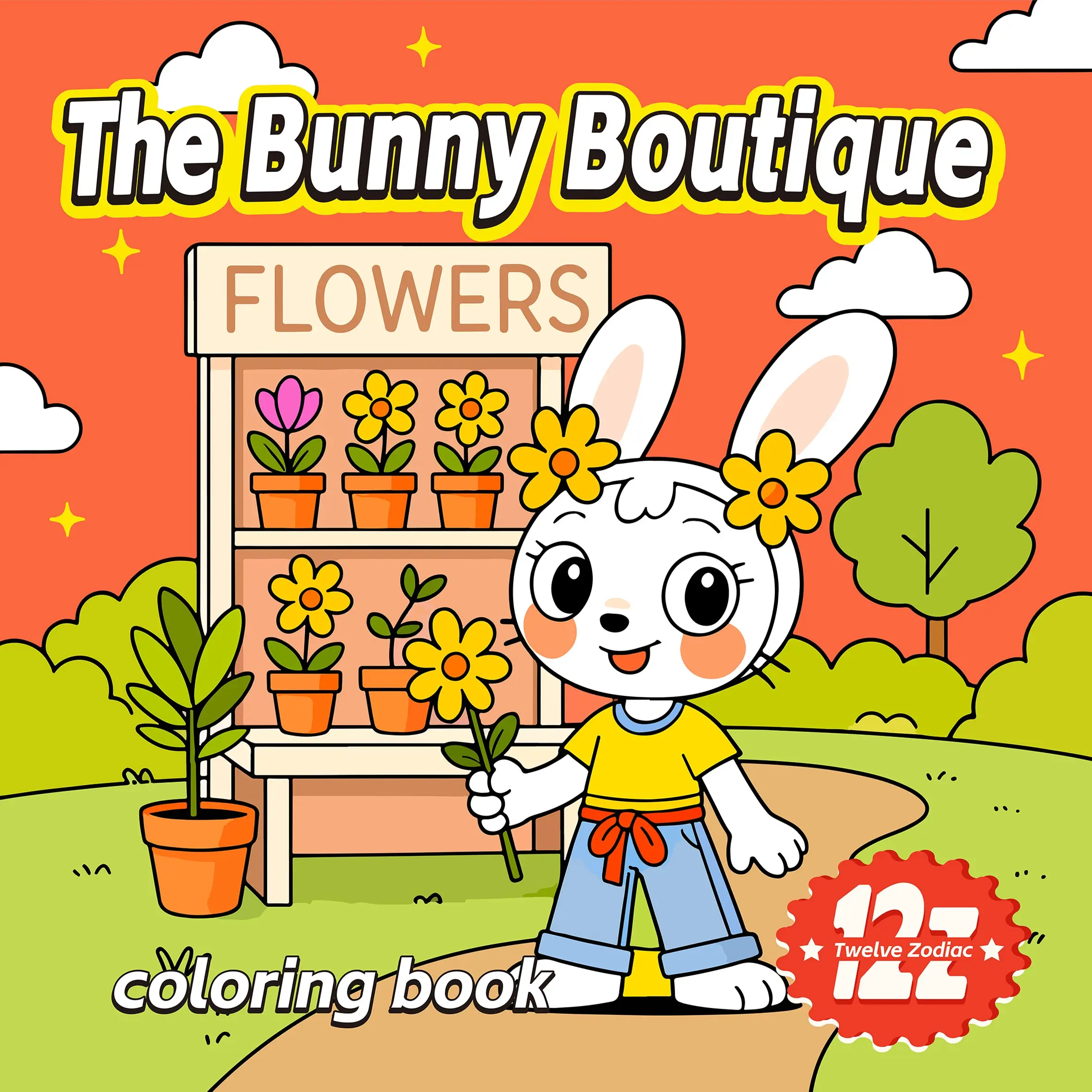 

THE BUNNY BOUTIQUE Bold-easy Patterns Coloring Book for Adults Cute Drawing Book Perfect Gift for Party and Birthday