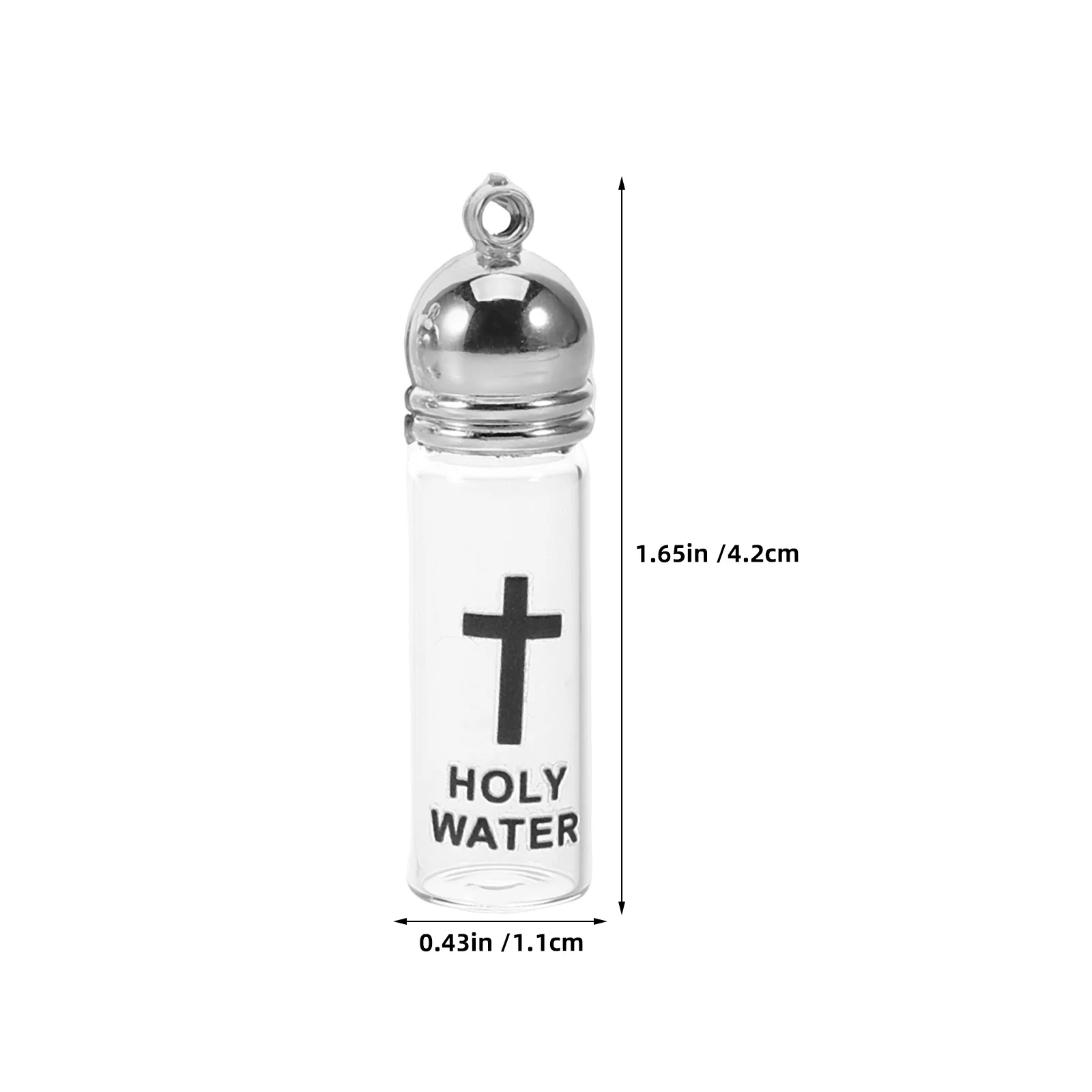 6Pcs Glass Holy Water Bottle Mini Transparent Religious Cross Design for Catholic Baptism Church Wedding Party