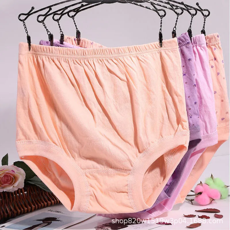 Lady Underwear Middle Aged Women Elderly Cotton High Waist Granny Old Panties Lingerie Spring Fat Plus Size