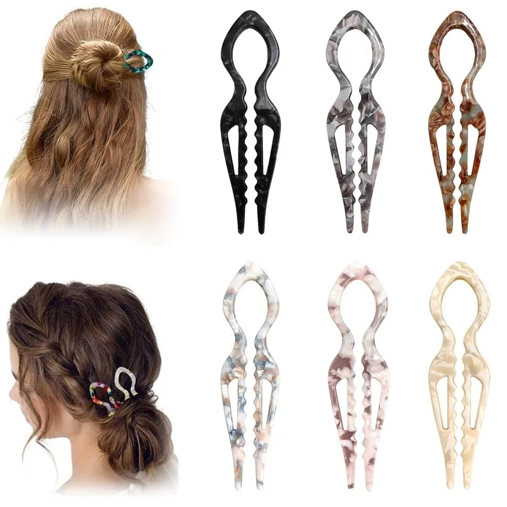 Hairstyle Tool Hair Accessories French Hair Pins V-Shaped Headbands Hair Clips Acetate Geometric Design Hair Sticks