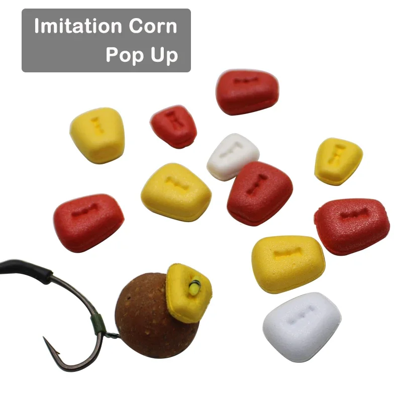 

15 Pieces Pop-Up Corn Carp Bait Boilie Buoyancy Fake Bait Fishing Lures Size S/L Hair Rig Floating Fishing Accessories Tackle