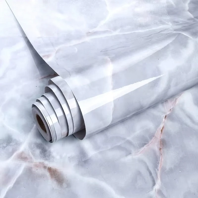Counter Shelf Glossy Marble Contact Paper Table Door Sticker Film Peel and Stick Self Adhesive Wallpaper Sticker Wallboard