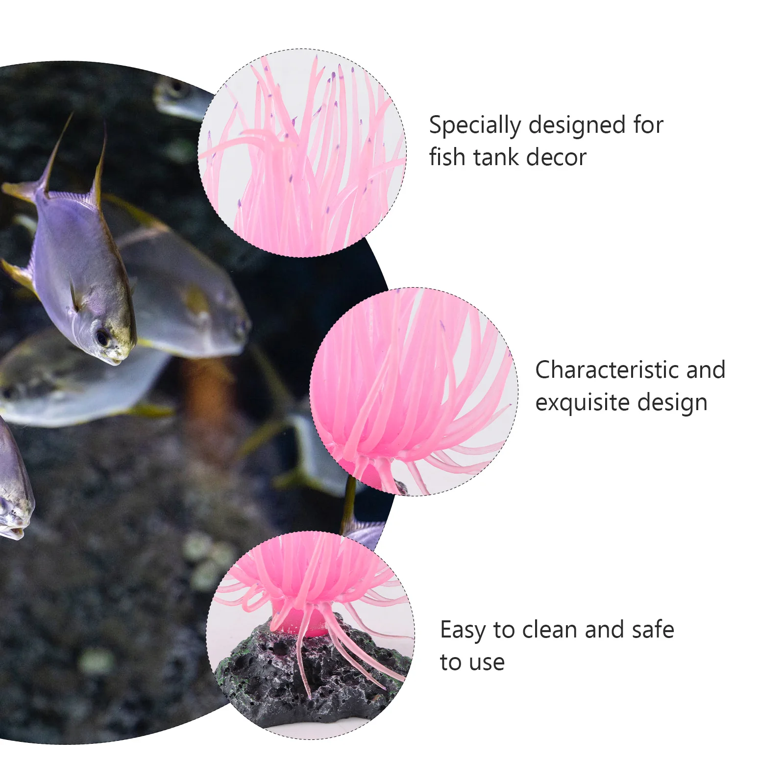 

Lifelike Pink Artificial Coral Aquarium Decoration Steady Base Safe for Fish Tank Accessories Artificial Coral