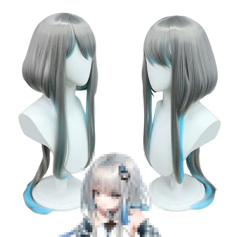

Anime Genshin Guizhong cosplay wig Gray-blue gradient Heat Resistant Synthetic Wigs Halloween Party for Women