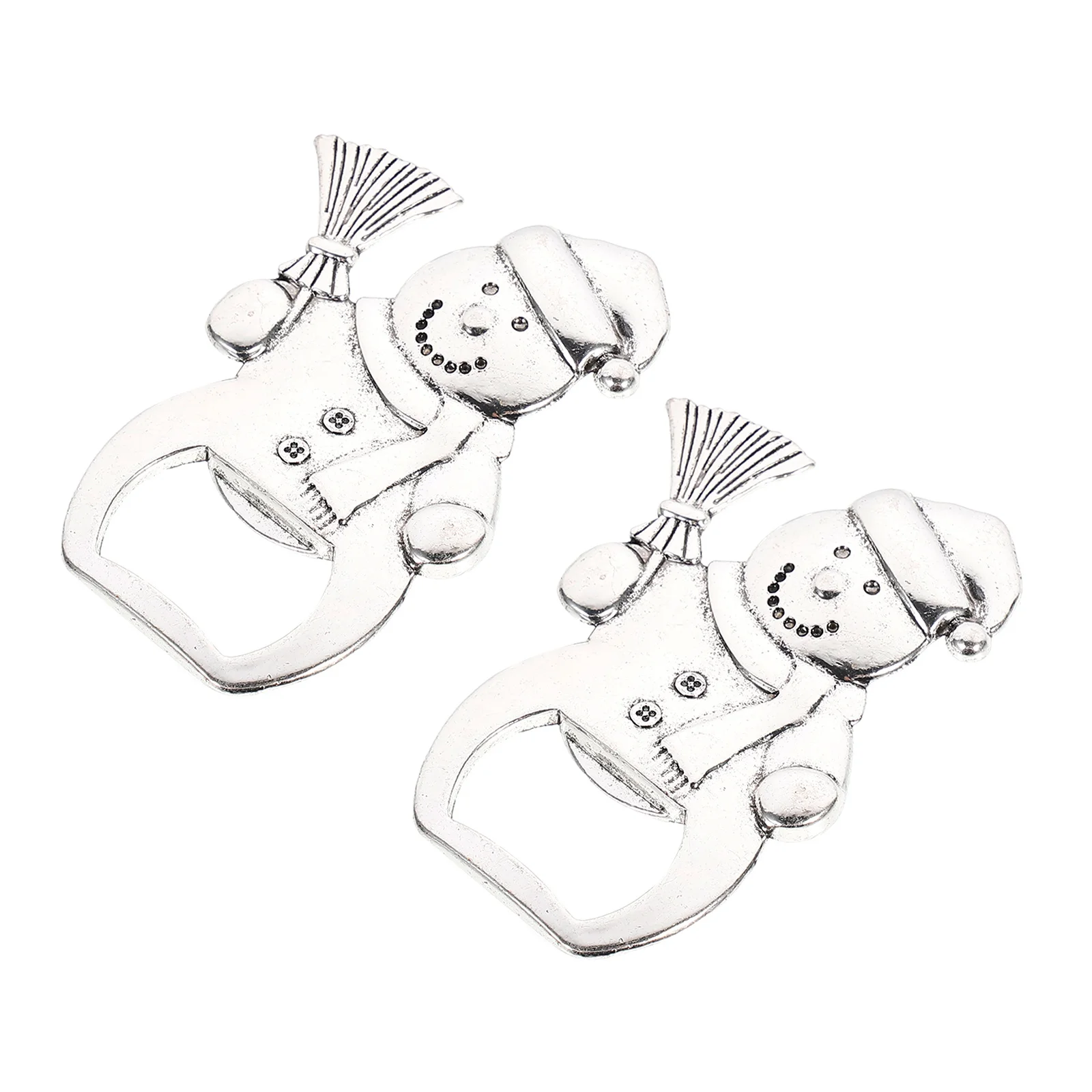 

2Pcs Christmas Bottle Opener Snowman Design Heavy Duty Jar Lid Opener for Party Favors Home Restaurant Bar Tool